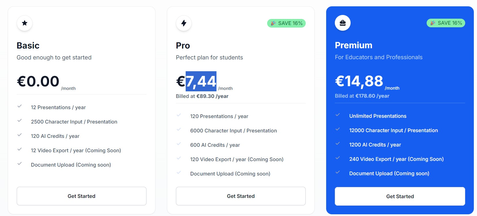 SlidesAI Pricing Plans